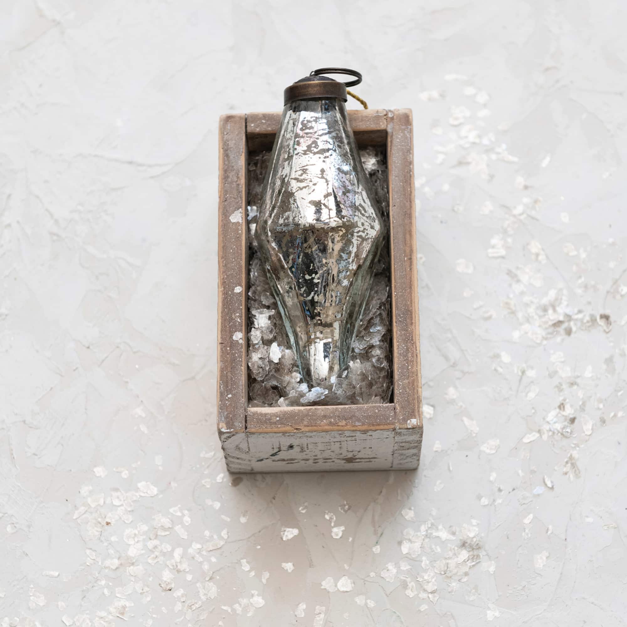 Hello Honey® 12 Pack 4" Silver Mercury Glass Teardrop Ornaments